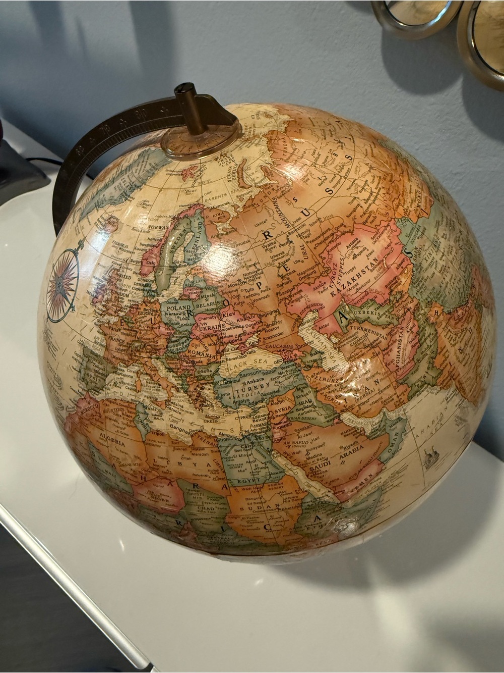 12” Antique Raised Relief Desk Replogle World Classic Globe - Picture 12 of 16